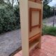 Vintage Pine Freestanding Retractable Bookcase Desk Table
