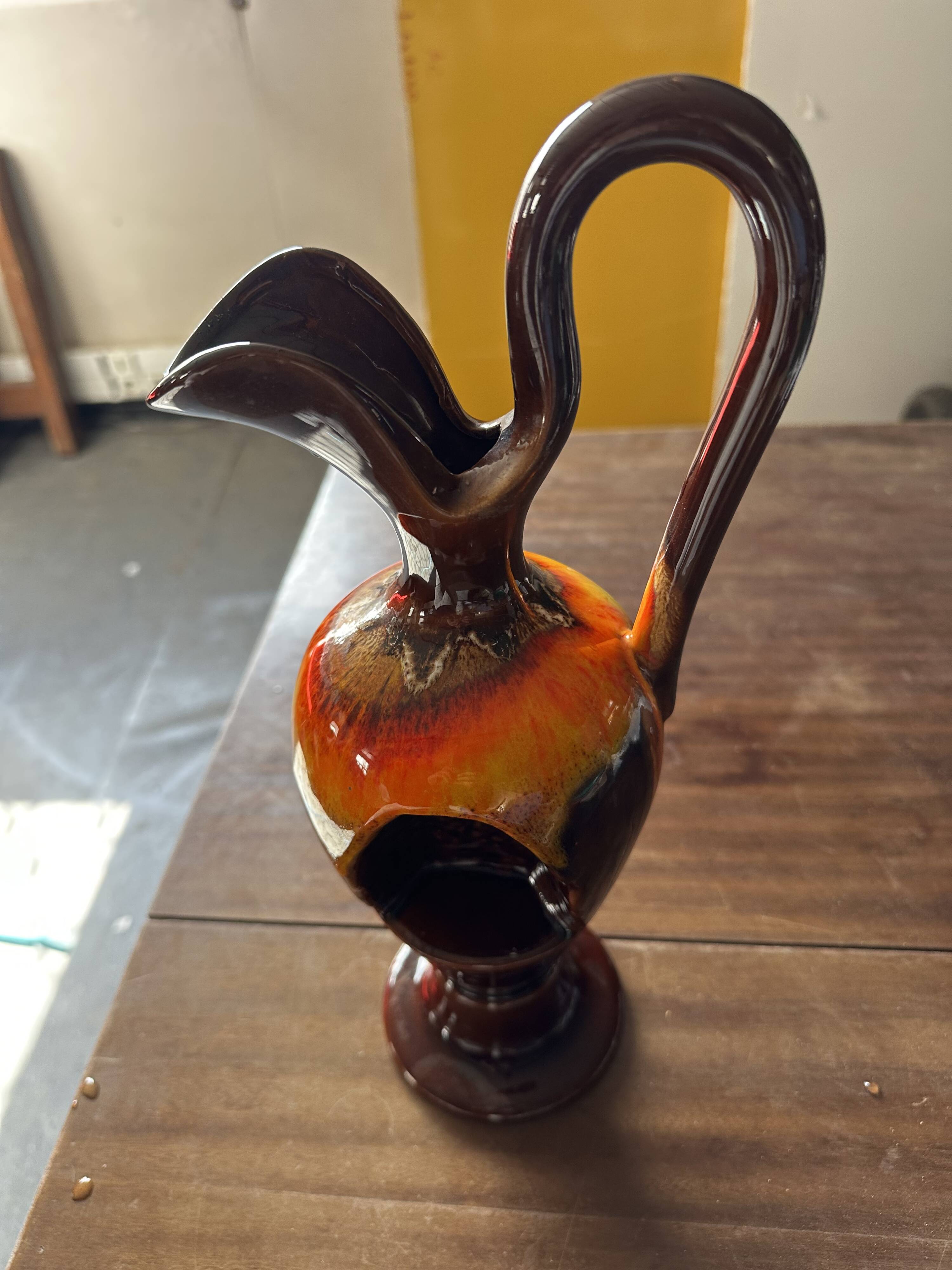 Vallauris ceramic soliflore vase H 37 cm