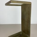 Hollywood Regency Solid 7.5kg Brass Brutalist Floral Umbrella Stand, Italy 1970s