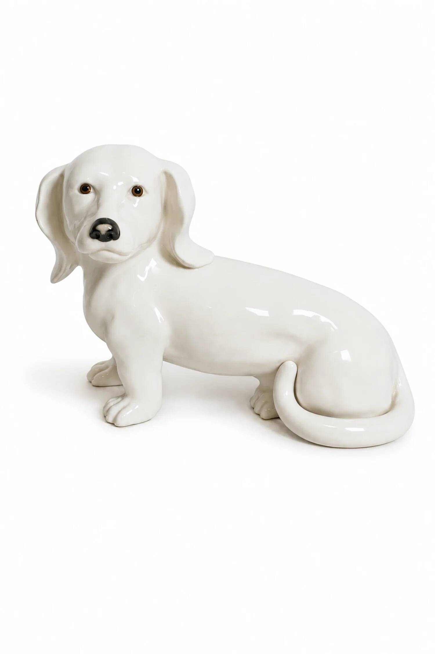 Ceramic dachshund from the 1980s.