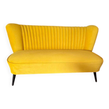 Canapé scandinave moderne en velours du milieu du siècle, années 1950