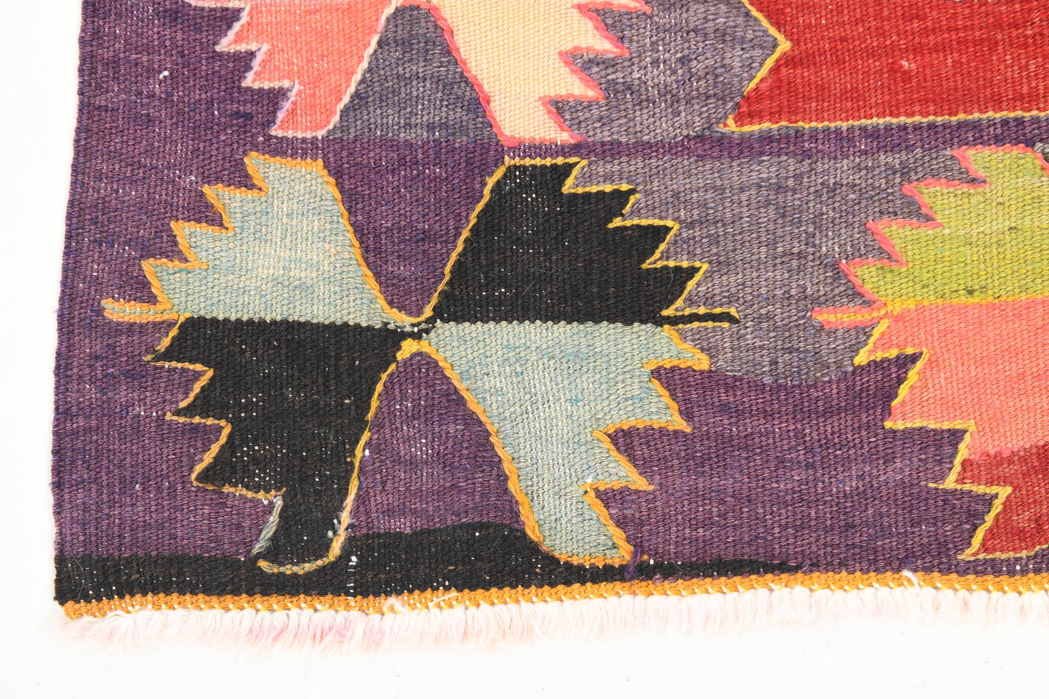 5x8 Red & Yellow Handmade Turkish Kilim Rug, 155x245Cm