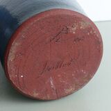 Blue ceramic vase signed