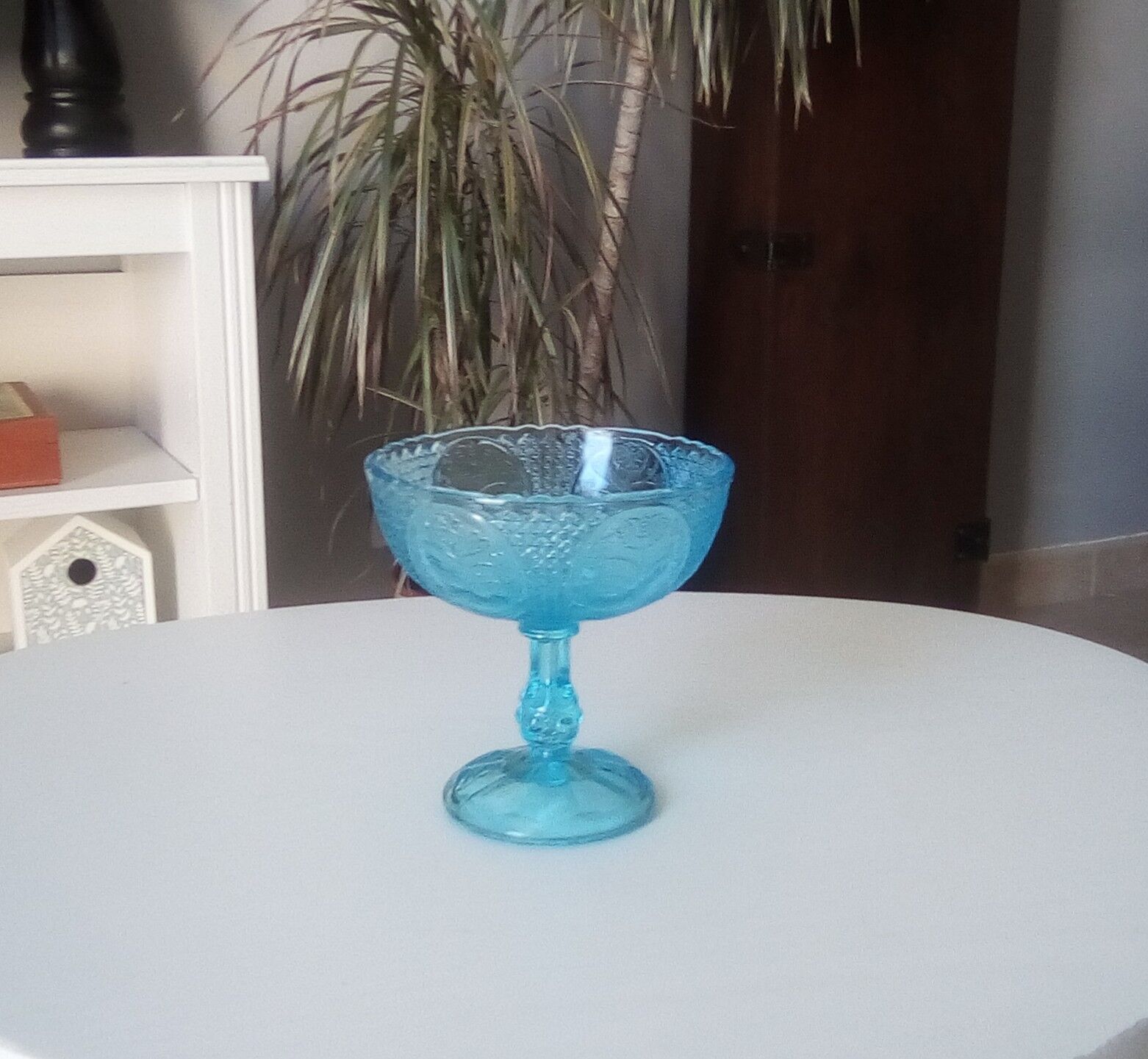 Vintage cast glass standing cup