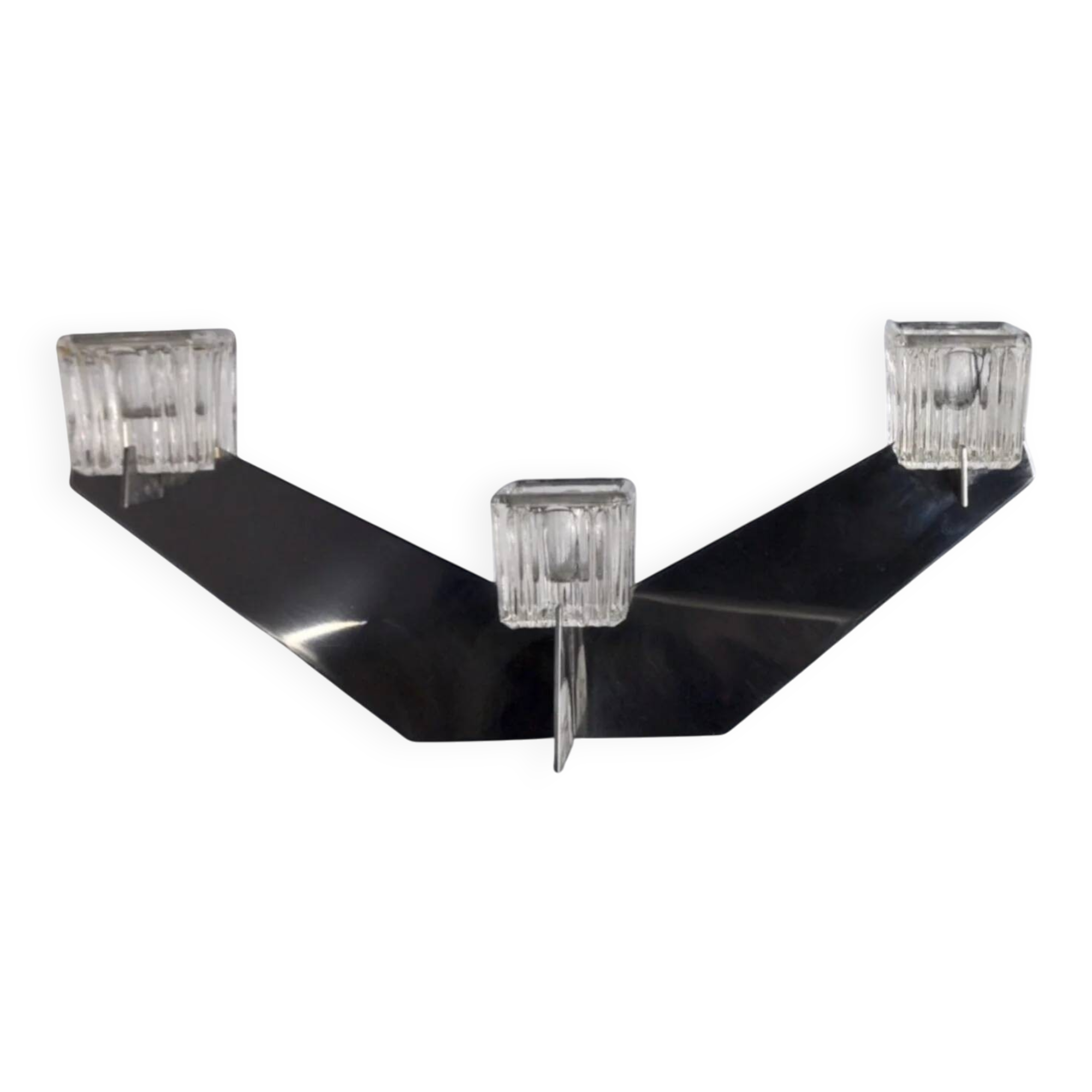 Peill & Putzler candelabra, glass and metal, Germany, 1970