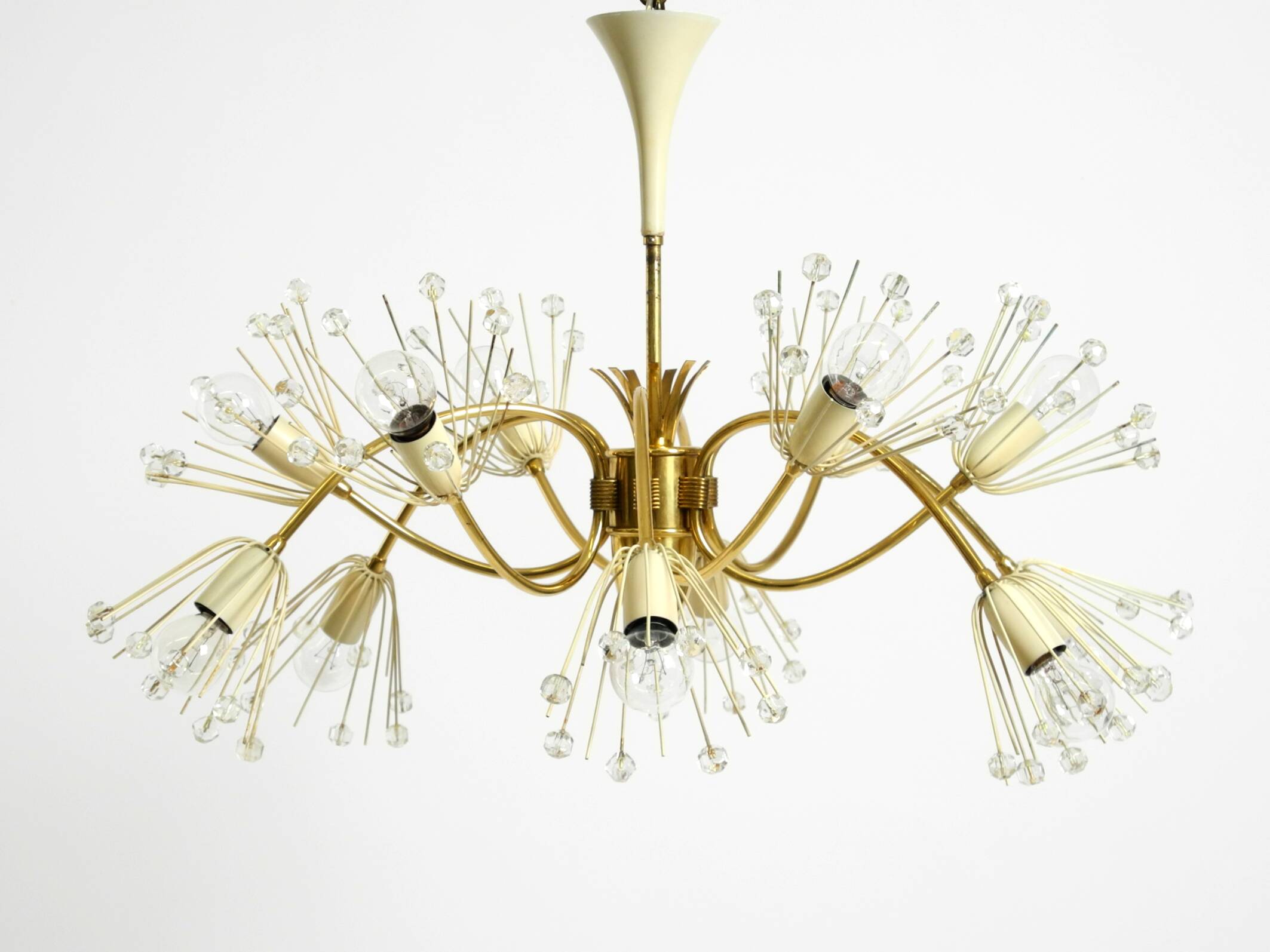 Beautiful brass chandelier by Emil Stejnar for Rupert Nikoll