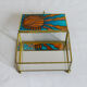 Blue and orange vintage jewellery box in 70s bohemian chic stained glass