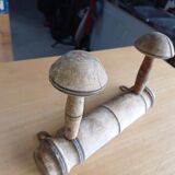 Coat rack with 2 old hooks