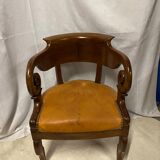 Mahogany office armchair with roll-ups