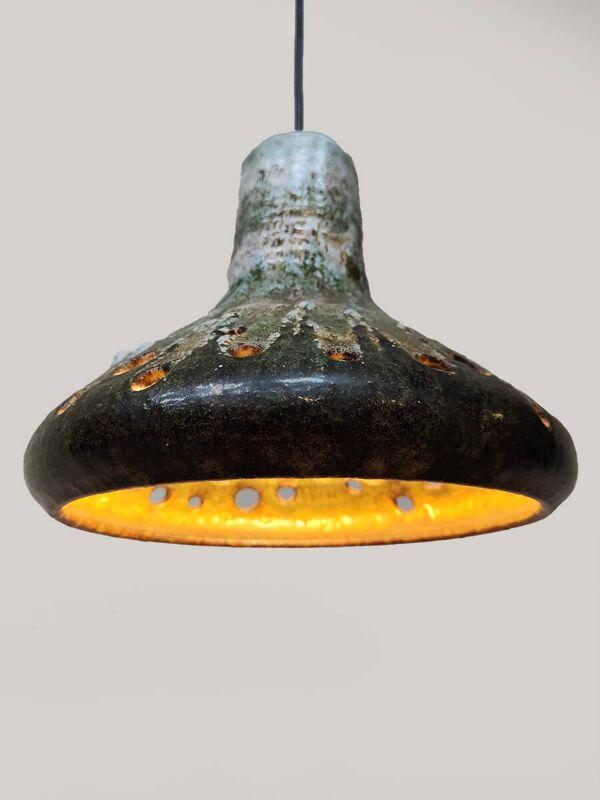 Suspension vintage en céramique fat Lava