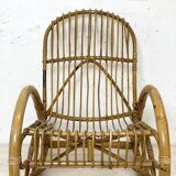Vintage 1960s rattan rocking chair