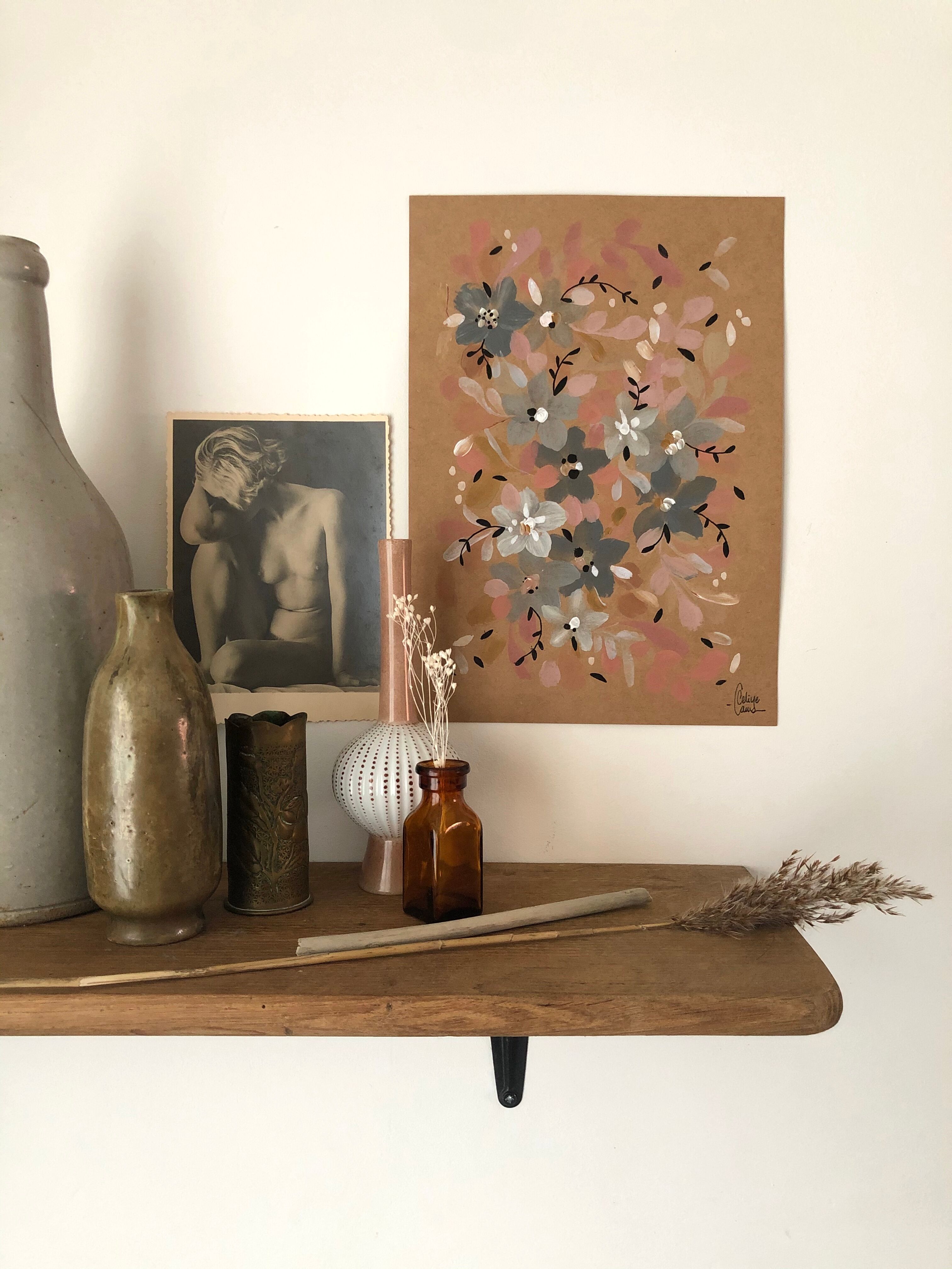 Peinture A4 Fleurs de l’aube