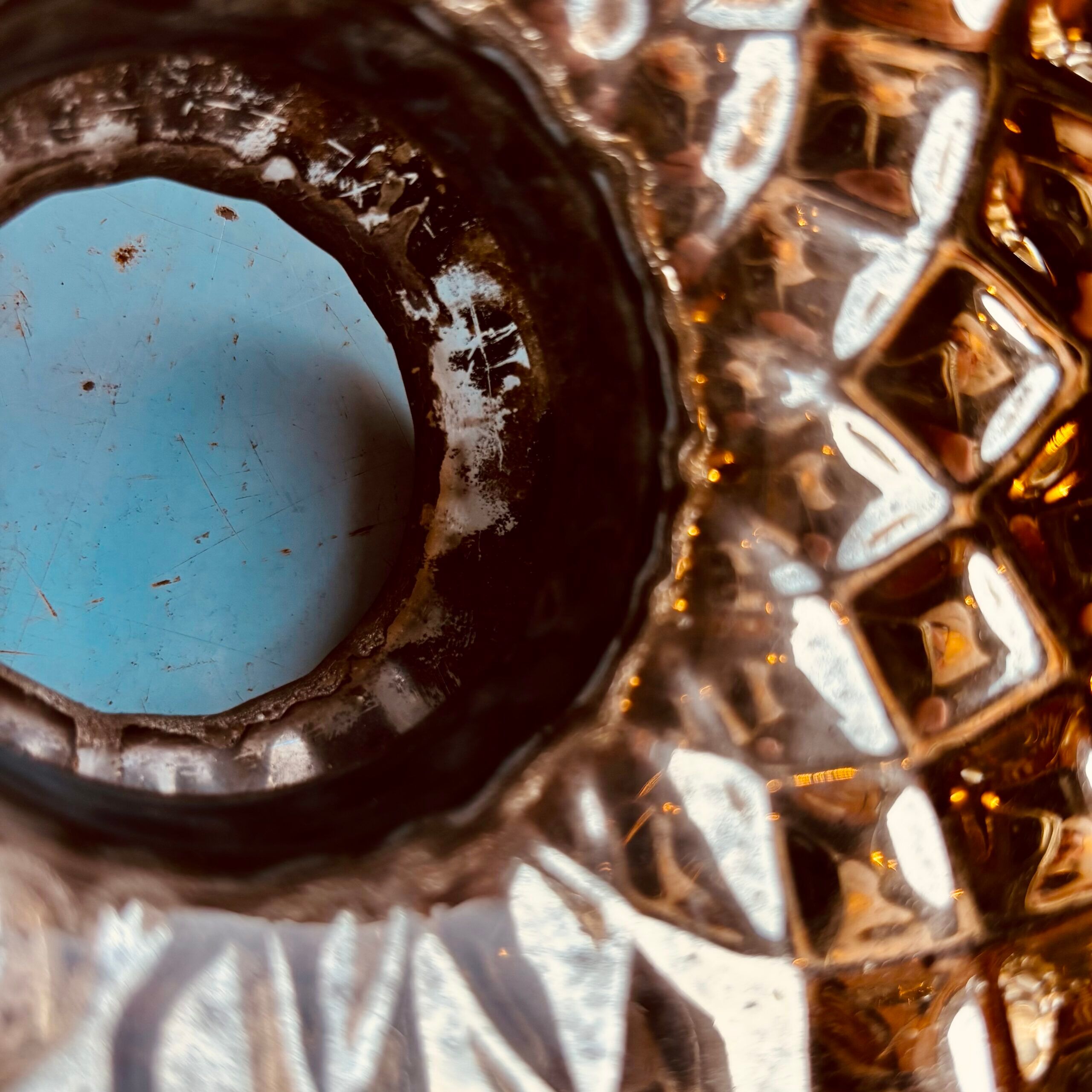 Pair of double-sided mercury glass pendants