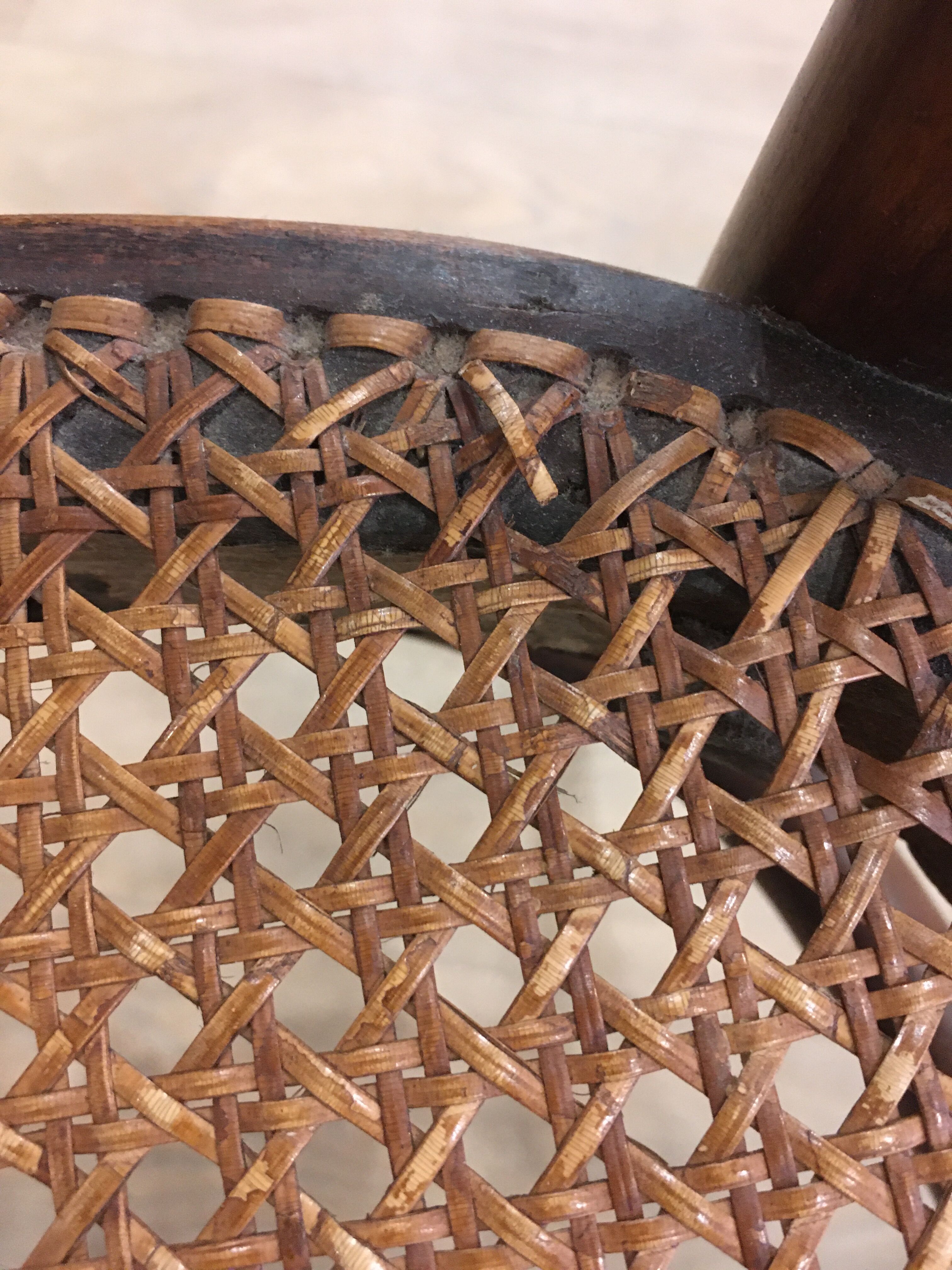 4 old wooden bistro chairs