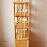 Vintage rattan bookcase