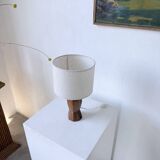 Brutalist walnut table lamp 1950