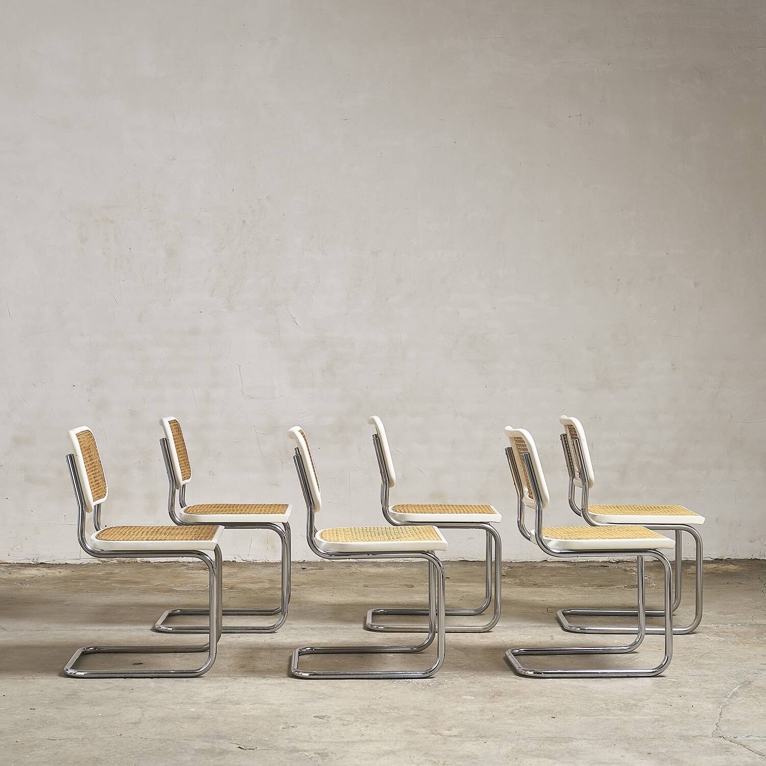 Cesca B32 white chairs