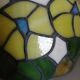 Antique stained glass and tin pendant light