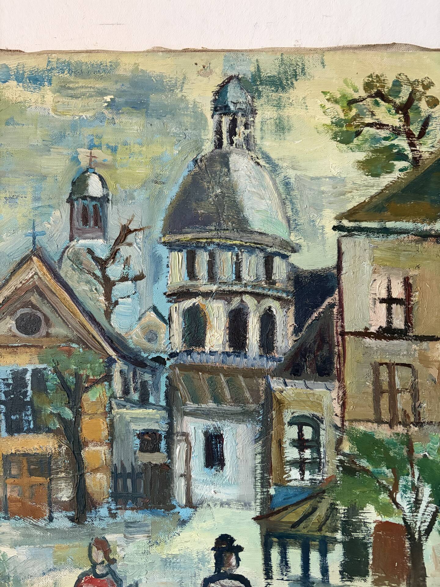 Scene de Montmartre, huile sur toile signée