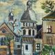 Scene de Montmartre, huile sur toile signée