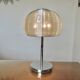 Paire de lampes en métal chromé avec abat jour en fil d'aluminium, 1990