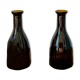 Lot de 2 jolis flacons identiques en verre ambré