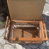 Vintage rattan toy chest