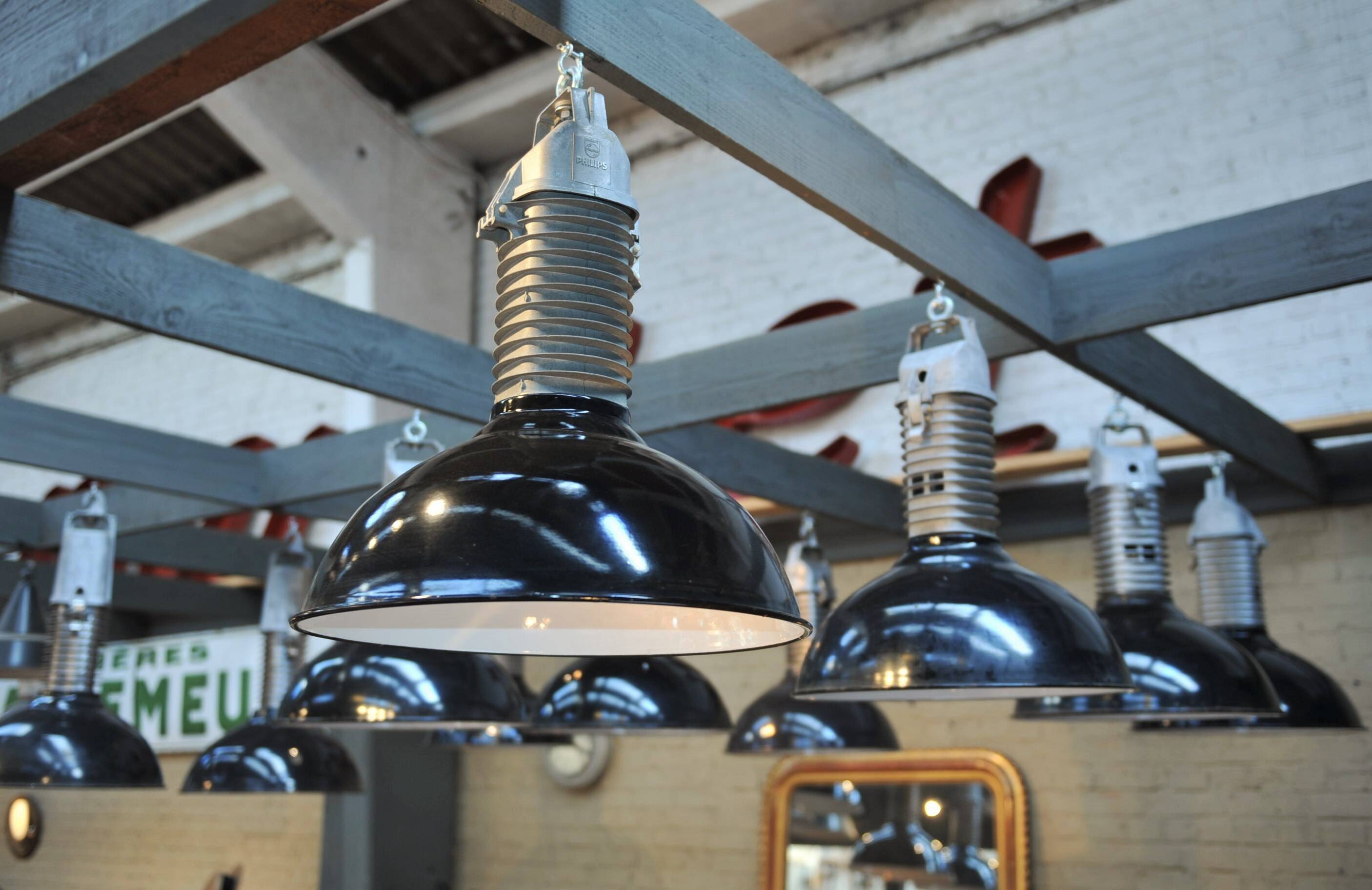 Large PHILIPS Industrial black lamp