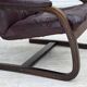 1970s, Scandinavian armchair, brown furniture leather, bent wood.