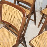 Lot de 4 chaises cannées pliantes