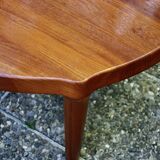 Organic round coffee table in solid teak by john boné for michael laursen denmark 1960