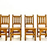 Set of 4 vintage wooden chairs