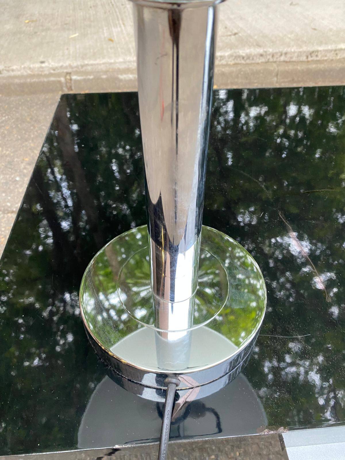 Mushroom table lamp WOFI Leuchten – Chrome metal & frosted glass