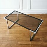 Coffee table chrome and glass, 1970
