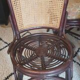 4 bamboo and cane chairs