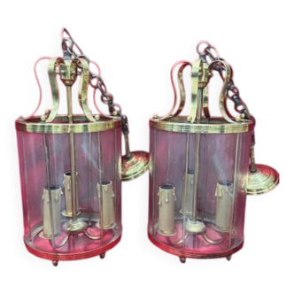 Pair of 20th century vestibule lanterns