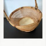 Woven basket with handles