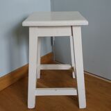 Square workshop stool painted white