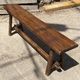 Solid oak farmhouse bench 140cm for rustic farmhouse table 1950