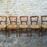 Set of 15 straw chairs
