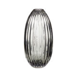 Light grey glass vase with streaks 32cm