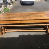 Farmhouse table with 2 solid oak benches