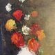 Old painting, still life with flowers signed Saint Alban, XX century