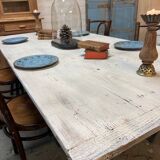 Patinated trestle table
