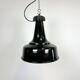 Industrial black pendant factory lamp with cast iron top, 1970s