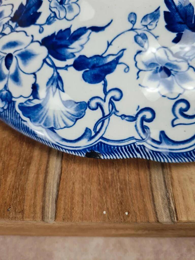 Large antique soup tureen Creil & Montereau – Flora model
