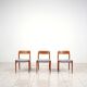 3 Niels Møller „Model 75“ teak dining chairs reupholstered