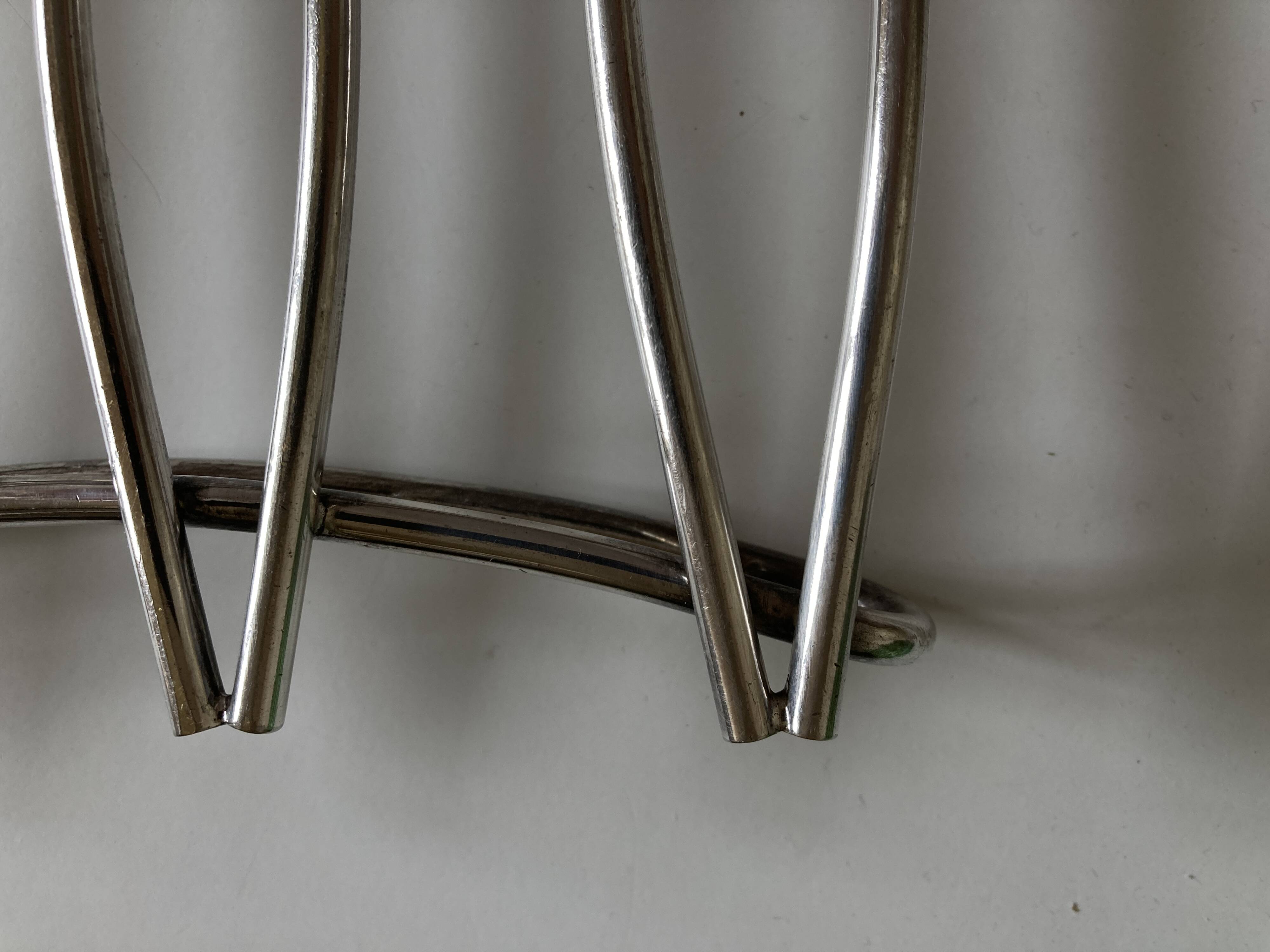 Modernist silver-plated metal trivet, hallmarked 1960