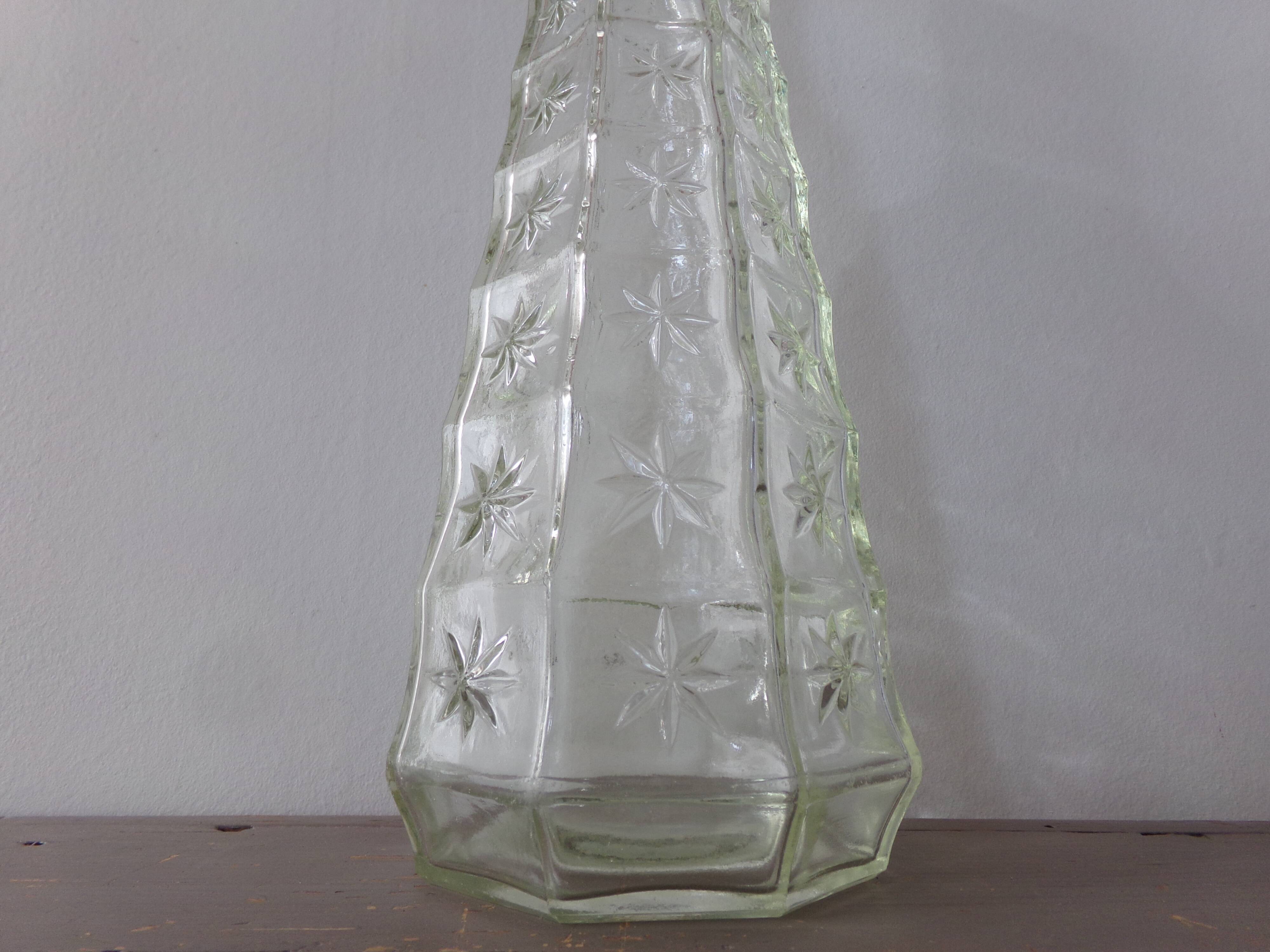 Chiseled glass bottle