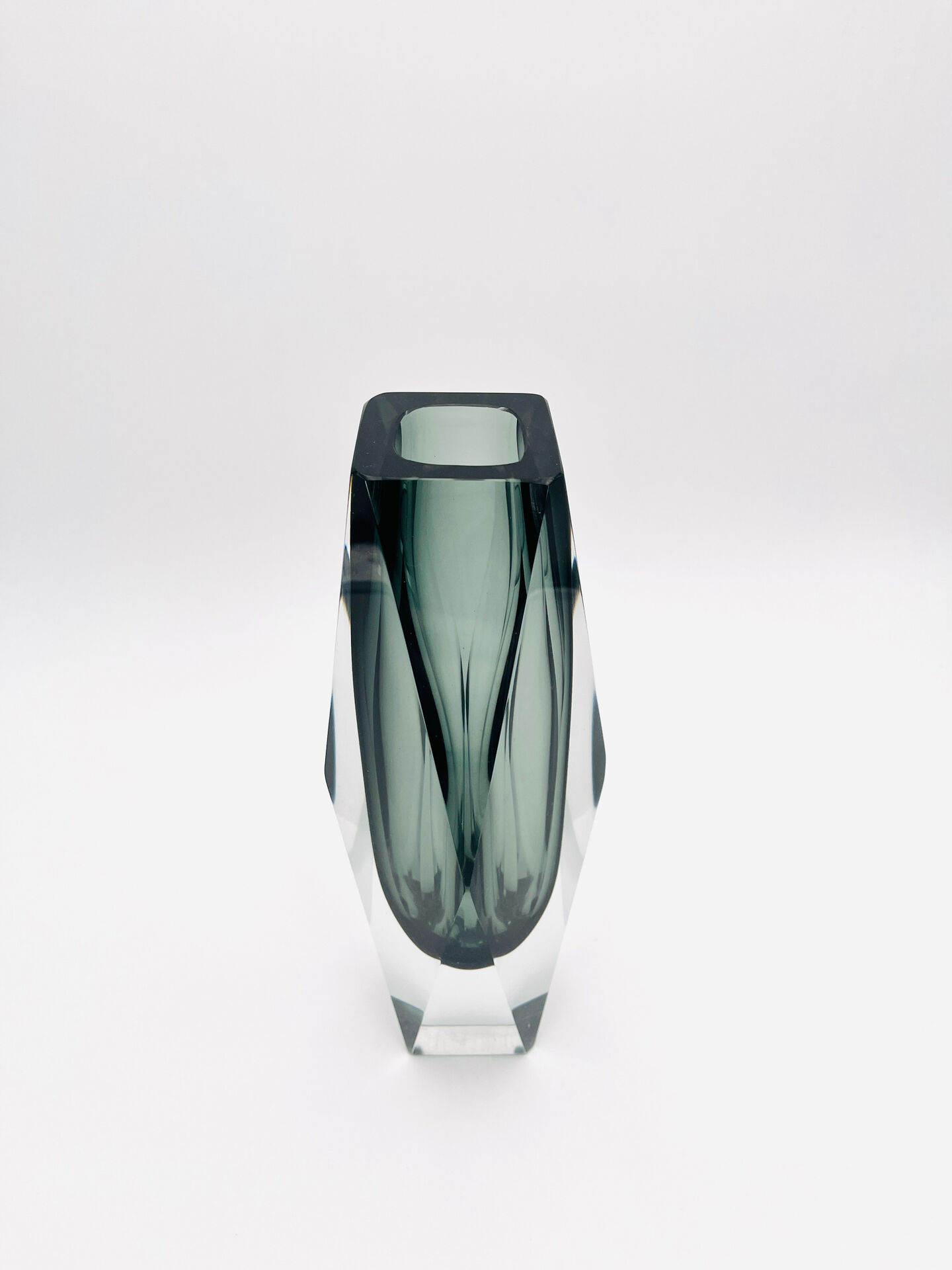 Vase XXL 30cm Murano Sommerso Alessandro Mandruzzato Gris Fumé